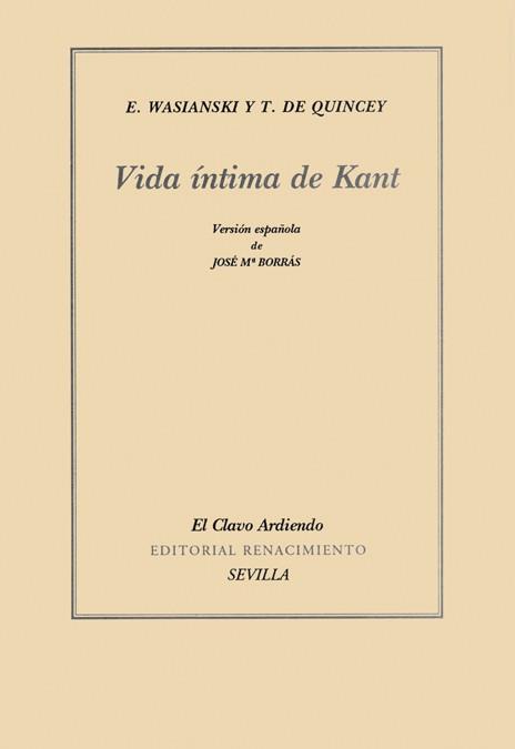 VIDA ÍNTIMA DE KANT | 9788484721192 | WASIANKI, E./QUINCEY, T. DE