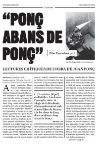 Presentació del llibre : "Ponç abans de Ponç". A cura de Pilar Parcerisas i d'en Carlos Duran, director de la Galeria Senda - 