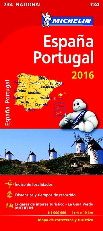 MAPA NATIONAL ESPAÑA - PORTUGAL 2016 -734 MICHELIN | 9782067211339 | VARIOS AUTORES