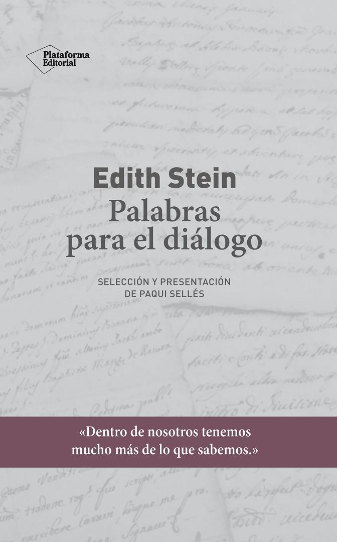 EDITH STEIN. PALABRAS PARA EL DIÁLOGO | 9788417622435 | STEIN, EDITH