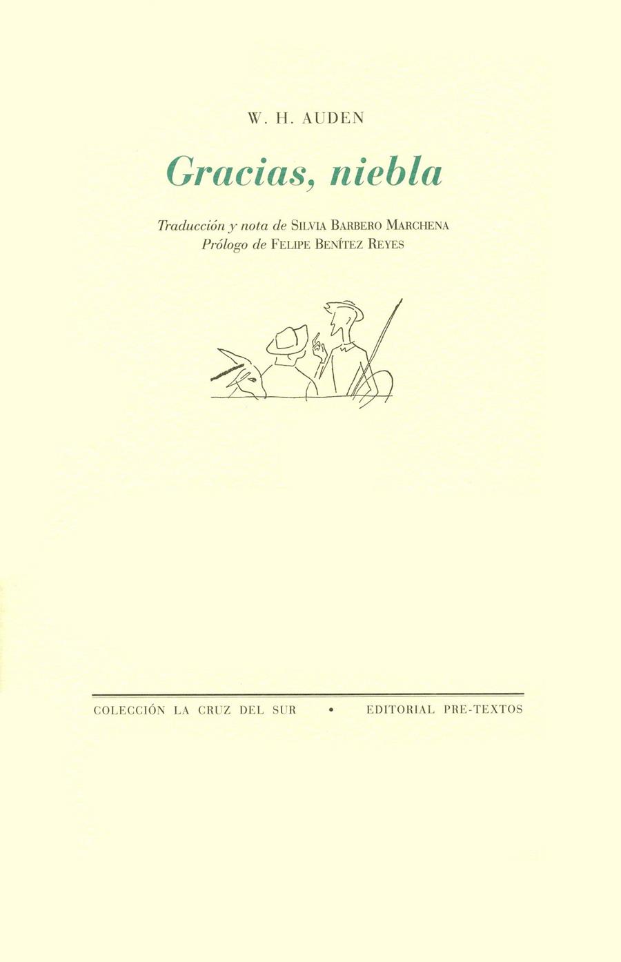  GRACIAS, NIEBLA | 9788481910841 | AUDEN, W. H.