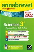 ANNABREVET 2022-  SCIENCES 3E : PHYSIQUE CHIMIE, SVT, TECHNO : BREVET 2022 | 9782401078055 | COLLECTIF