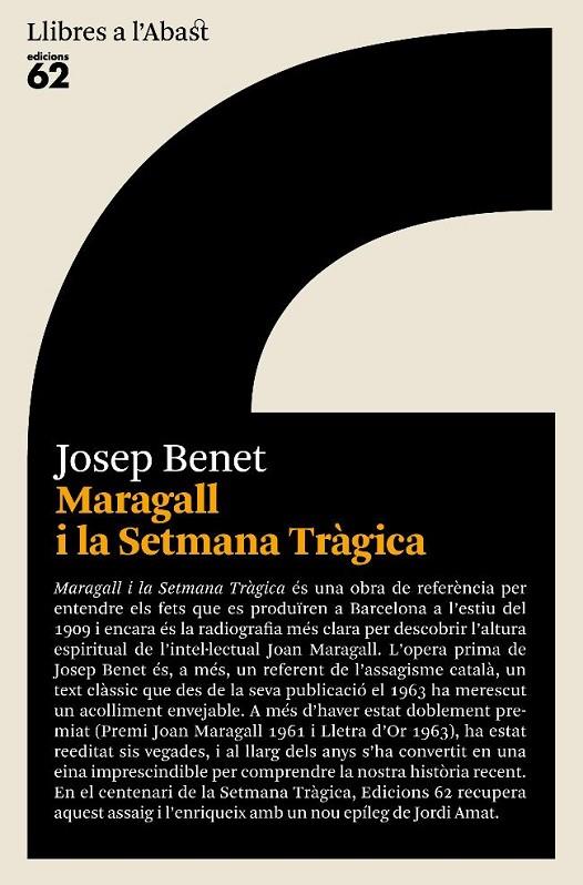 MARAGALL I LA SETMANA TRÀGICA | 9788429763089 | JOSEP BENET