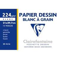 POCHETTE DE PAPIER À GRAIN CANSON BLANC DESSIN A4 224G-  / PAQUETE DE PAPEL CANSON BLANCO DIBUJO A4 | 3329680961560