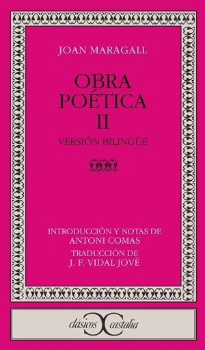 OBRA POÉTICA, II.  VERSIÓN BILINGÜE | 9788470394393 | MARAGALL, JOAN