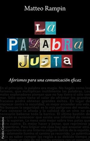 LA PALABRA JUSTA | 9788449323065 | MATTEO RAMPIN