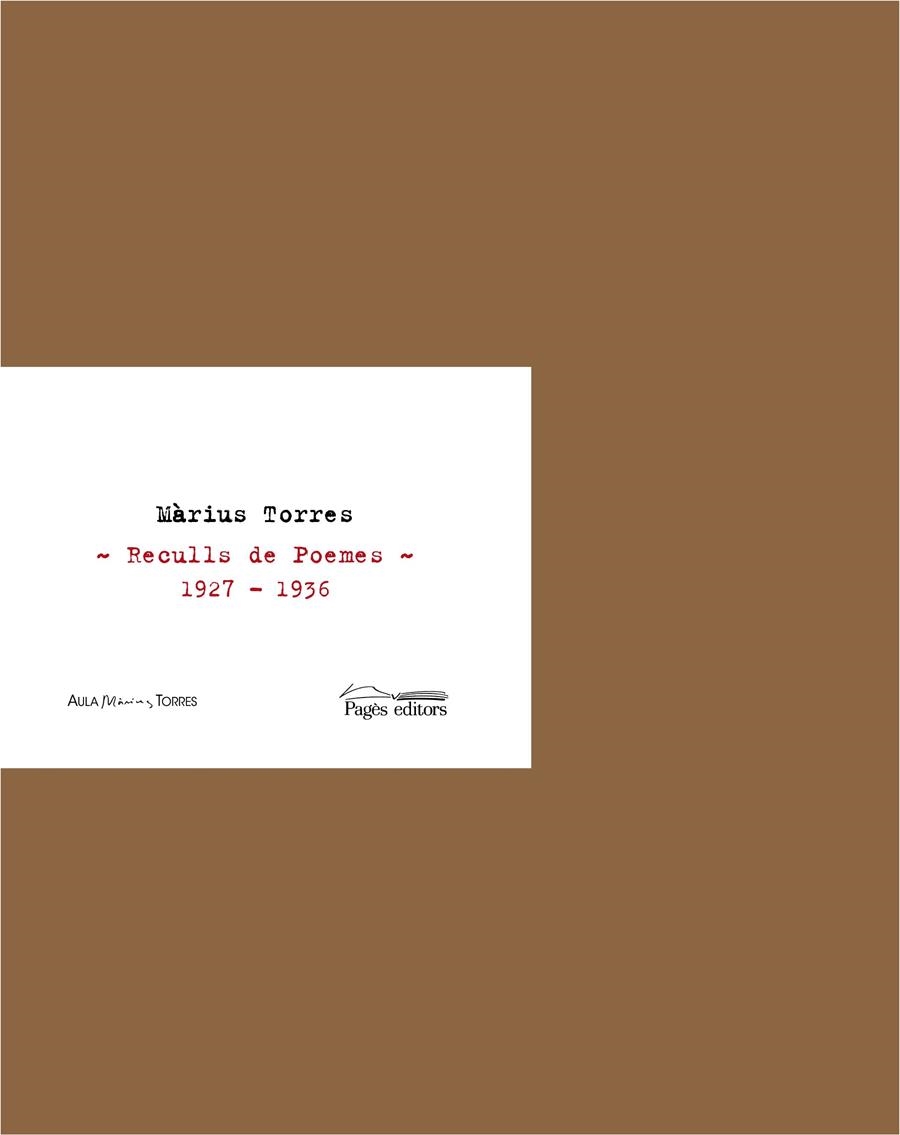 MÀRIUS TORRES. RECULLS DE POEMES 1927 - 1936 | 9788499750354 | TORRES, MÀRIUS