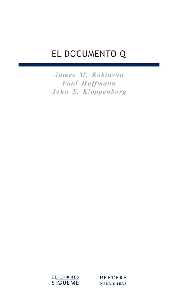 EL DOCUMENTO Q. EDICIÓN BILINGÜE | 9788430114641 | KLOPPENBORG- ROBINSON-HOFMANN