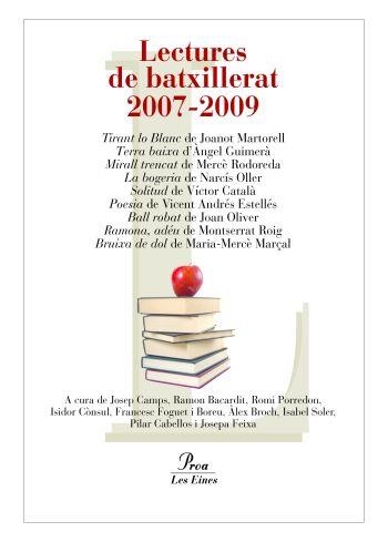 LECTURES DE BATXILLERAT 2007-2009 | 9788484372769 | DIVERSOS AUTORS