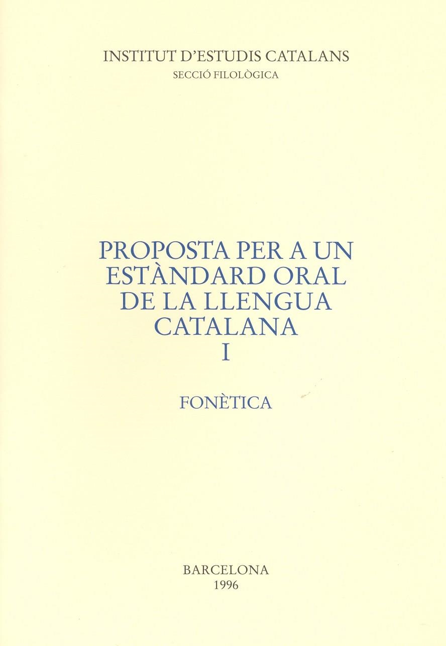 PROPOSTA PER A UN ESTANDARD ORAL LLENGUA CAT. 1 | 9788472833197