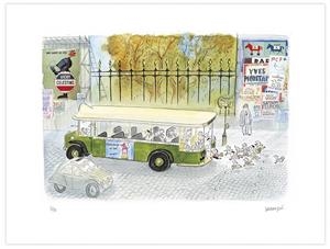 SÉRIGRAPHIE « LE BUS N°66 » PAR SEMPÉ | SEMPE 45 | SEMPE