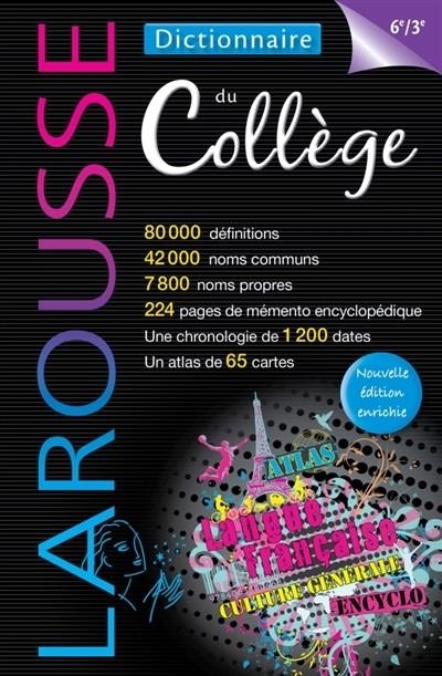 DICTIONNAIRE DE LA LANGUE FRANÇAISE: LAROUSSE COLLÈGE 6ÈME 3ÈME 2016 REMPLACÉ PAR LA NOUVELLE EDITION 9782035972835 | 9782035926067