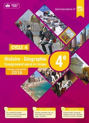 HISTOIRE-GÉO- EMC 4EME. PROGRAME 2016 | 9791090910126 | COLLECTIF