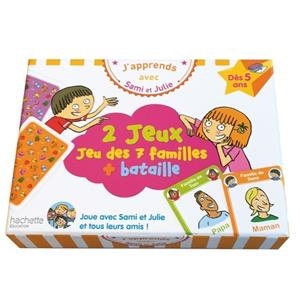J'APPRENDS AVEC SAMI ET JULIE 2 JEUX : JEU DES 7 FAMILLES + BATAILLE - DÈS 5 ANS  | 9782017015710 | BONTÉ, T
