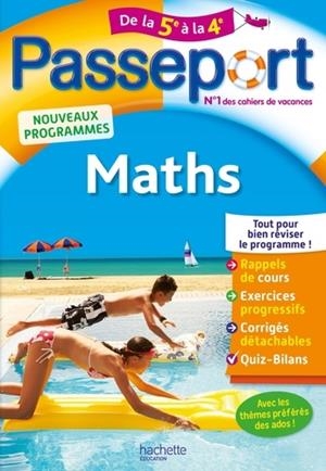 PASSEPORT MATHS DE LA 5E À LA 4E - ÉDITION 2019 | 9782017865261 | VARIS