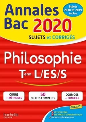 ANNALES BAC 2020 PHILOSOPHIE TLE L-ES-S | 9782017081531 | COLLECTIF