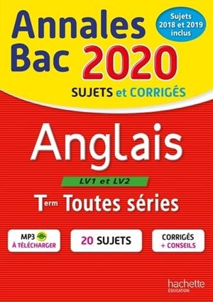 ANNALES BAC 2020 ANGLAIS TERMINALE TOUTES SERIES | 9782017082903 | COLLECTIF