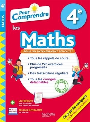POUR COMPRENDRE LES MATHS 4E : NOUVEAUX PROGRAMMES | 9782017081586