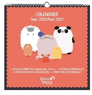 CALENDRIER À FEUILLES KAWAII - SEPTEMBRE À AOÛT - 30 X 30 CM - QUO VADIS | 3371010442744