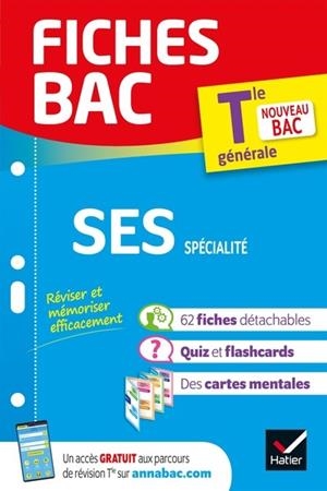 FICHES BAC SES TLE (SPECIALITE) - BAC 2022 - NOUVEAU PROGRAMME DE TERMINALE | 9782401064379 | XXX