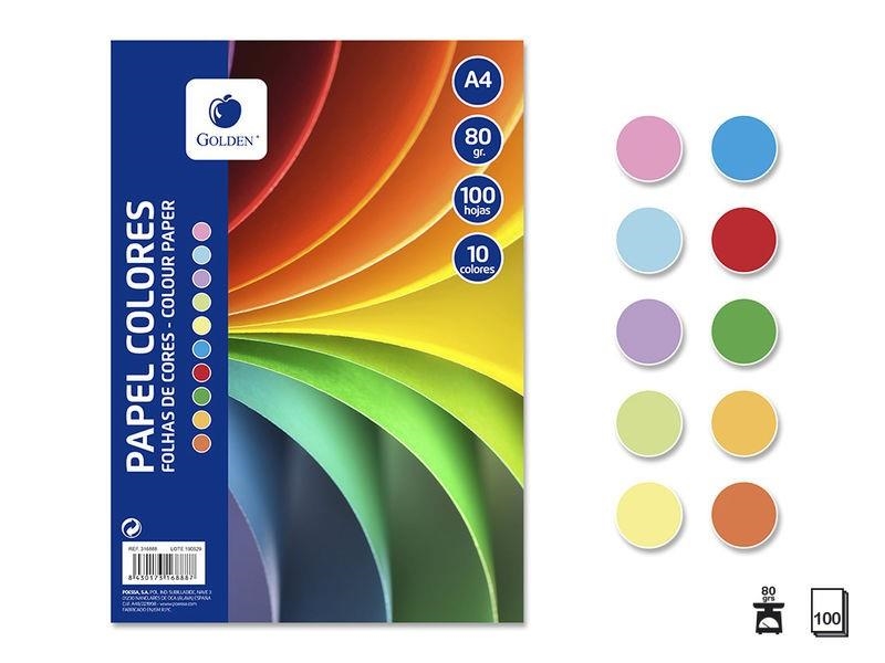 PAQUET FEUILLES DE COULEURS VARIÉES -80GR/M2- 100 FEUILLES (21X29,7 CM)IRIS GUARRO OU SIMILAIRE/ PAQUETE DE HOJAS DE COLORES VARIADOS -80GR/M2- 100 HO | 8430173168887