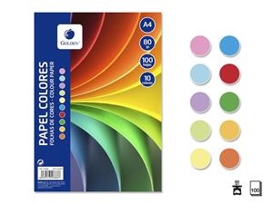 PAQUET FEUILLES DE COULEURS VARIÉES -80GR/M2- 100 FEUILLES (21X29,7 CM)IRIS GUARRO OU SIMILAIRE/ PAQUETE DE HOJAS DE COLORES VARIADOS -80GR/M2- 100 HO | 8430173168887