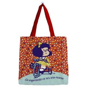 BOLSA ALGODON MAFALDA PEQUEÑA NARANJA PUNTITOS | 6971263708894