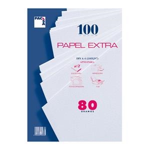 PAQUETE 100 H. DINA-4 LISO 80 GR. PACSA | 8412855218110