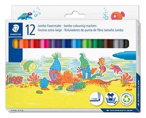 ROTAULADOR STAEDTLER WATERCOLOUR 12 COLORES 340 JUMBO | 4007817140352