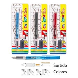 PLUMA CARIOCA STILO BLISTER + DOS CARTUCHOS AZUL | 8003511423032