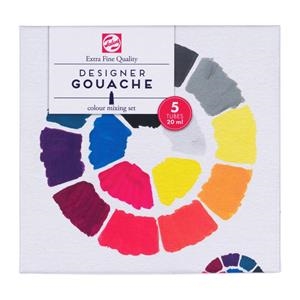 BOITE GOUACHE (BLEU, JAUNE, ROUGE, NOIR ET BLANC) - TEMPERA PRIMARIS | 8712079527877