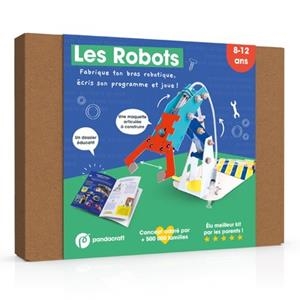 LES ROBOTS - KIT PANDACRAFT 8-12 ANS  - FABRIQUE TON BRAS ROBOTIQUE ET JOUE EN LE FAISANT BOUGER | 9782492898174 | COLLECTIF