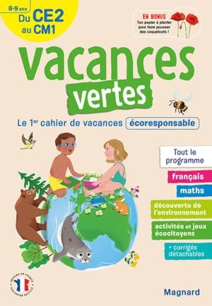 CAHIER DE VACANCES 2025, DU CE2 VERS LE CM1 8-9 ANS - VACANCES VERTES | 9782210770164