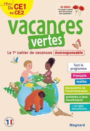 CAHIER DE VACANCES 2025, DU CE1 VERS LE CE2 7-8 ANS - VACANCES VERTES | 9782210770157