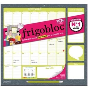 FRIGOBLOC MENSUEL 2026 - CALENDRIER D'ORGANISATION FAMILIALE / MOIS (DE SEPT. 2025 À DÉC. 2026) | 9782809691764 | COLLECTIF