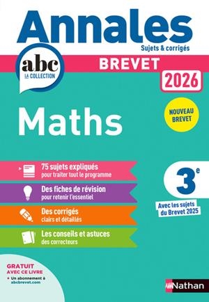 ANNALES BREVET 2026 MATHS - CORRIGÉ | 9782095050221 | COLLECTIF