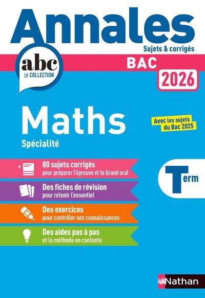 ANNALES BAC MATHS TERM. 2026 - CORRIGÉ | 9782095050283 | COLLECTIF