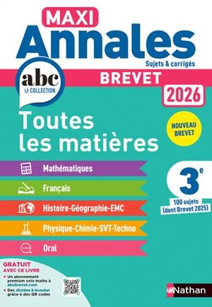 MAXI ANNALES BREVET 2026 - CORRIGÉ | 9782095050269 | COLLECTIF