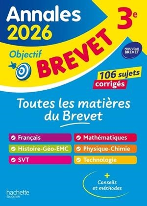 ANNALES BREVET 2026 - TOUT-EN-UN 3E - SUJETS ET CORRIGÉS | 9782017328919