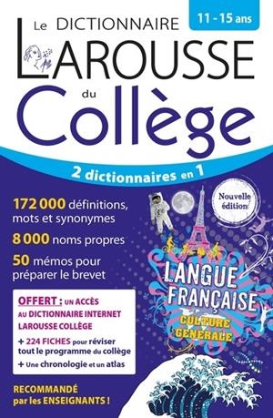 LE DICTIONNAIRE LAROUSSE DU COLLÈGE - 11/15 ANS | 9782036068964