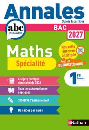 ANNALES BAC MATHS 1RE - SPÉCIALITÉ | 9782095079765 | COLLECTIF