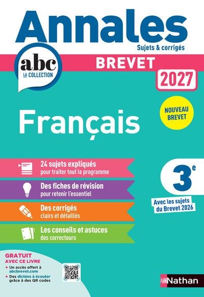 ANNALES BREVET FRANÇAIS 2027 - CORRIGÉ | 9782095064990 | COLLECTIF