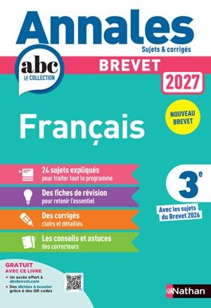 ANNALES BREVET FRANÇAIS 2027 - CORRIGÉ | 9782095064990 | COLLECTIF